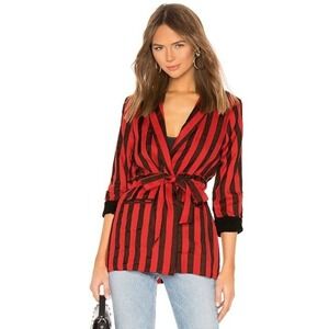 L'Academie Revolve The Jules Linen Wrap Robe Blazer Jacket Sz M